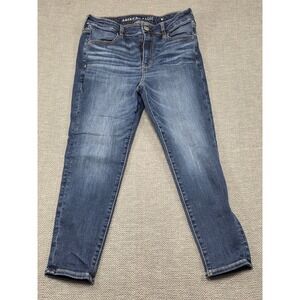 American Eagle Outfitter Women Jean Size 12 X Short High Rise Stretch Denim Blue